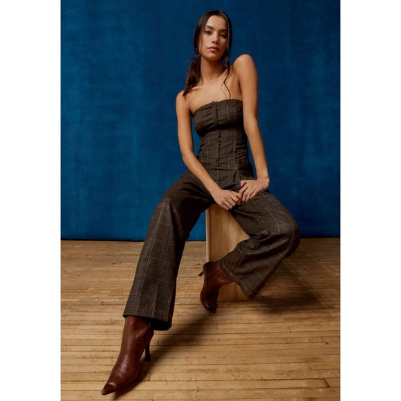 Urban Outfitters Pants - NWT Urban Outfitters BDG Danny Strapless Plaid Jumpsuit